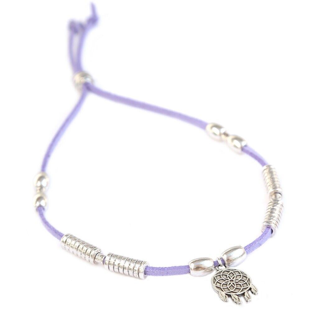 Bracelet de cheville attrape-rêves lilas