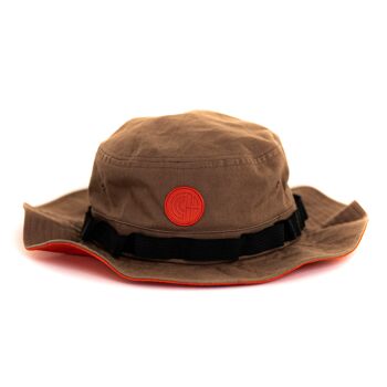 Chapeau Safari Marron Terre x Rouge Corail 1