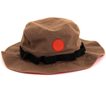 Chapeau Safari Marron Terre x Rouge Corail 7