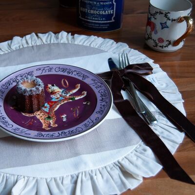 Set de table rond à volants - Moka