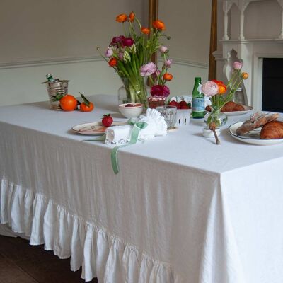 Mantel de lino con volantes Mistral Drape: voile (blanco)