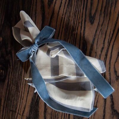 Nœud décoratif en velours – Ciel sombre (lot de 4)