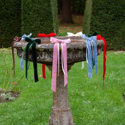 Nœud décoratif en velours - Bois de rose (lot de 4)