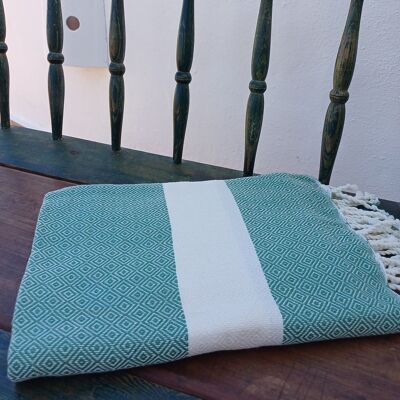 Fouta Playa Djerba Verde salvia 100% algodon