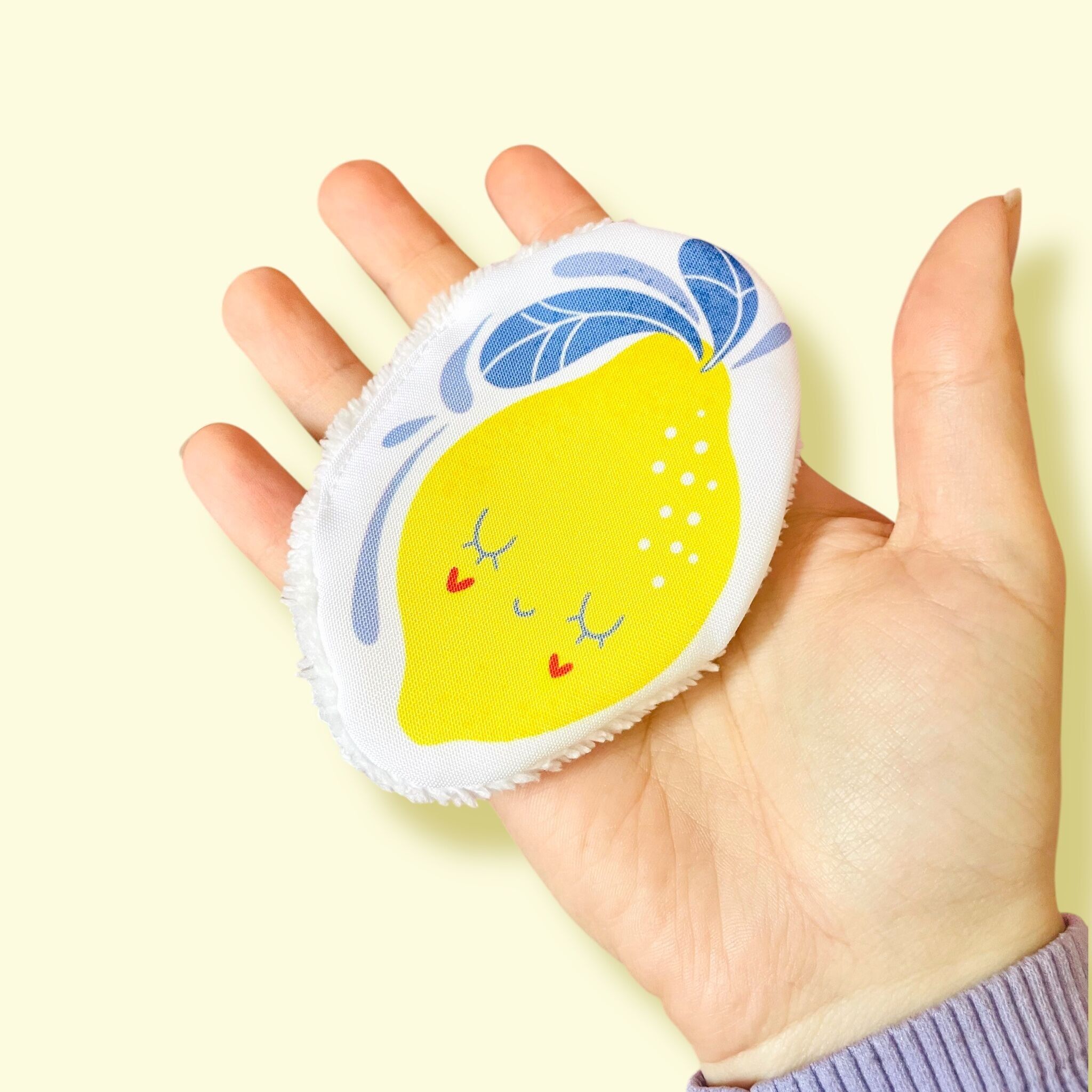 Lingette lavable douce, lingette pour bébé en forme de citron - Made in France