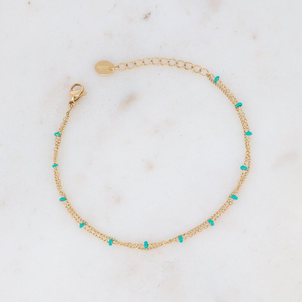 Dua Armband - 2 Reihen mit emaillierten Perlen