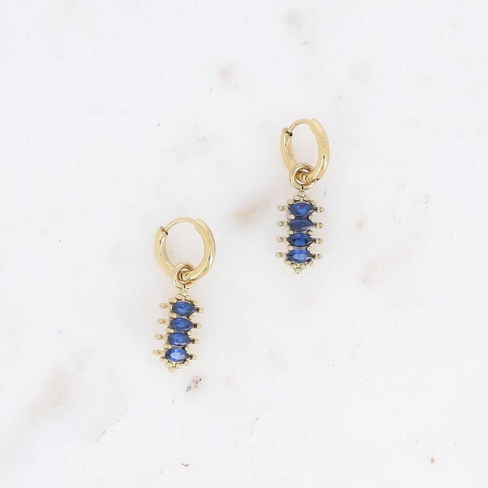 Kreolen - 4 Mandelkristall-Anhänger