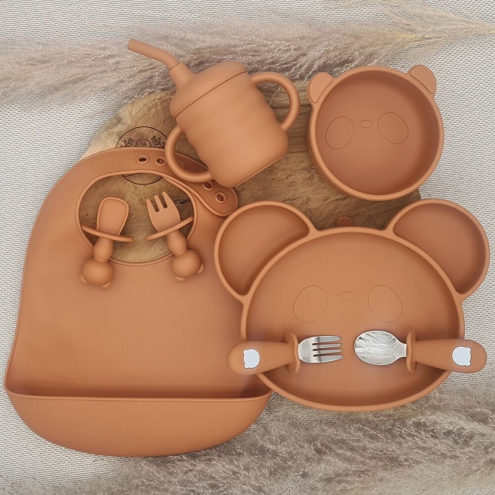 Gift box silicone meal set 8 pieces red tomette