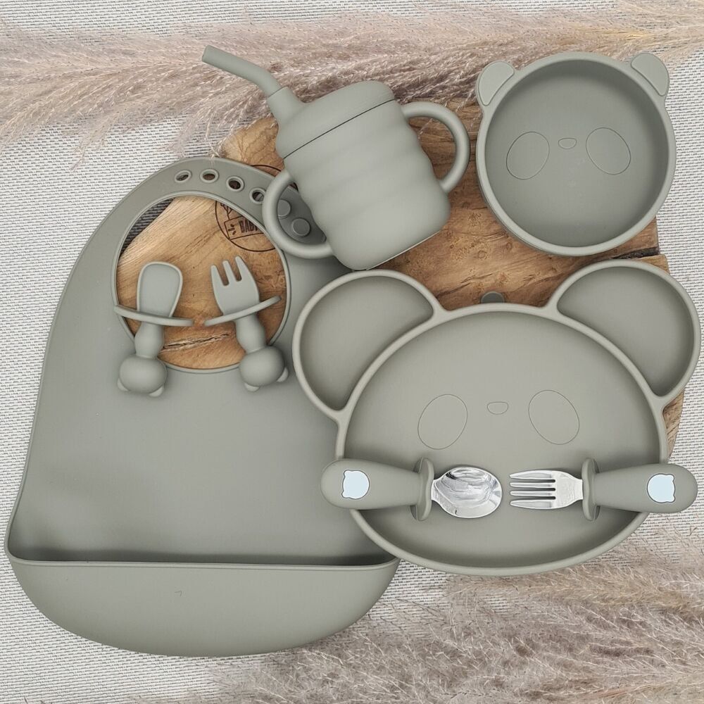 8-piece gray meal set gift box
