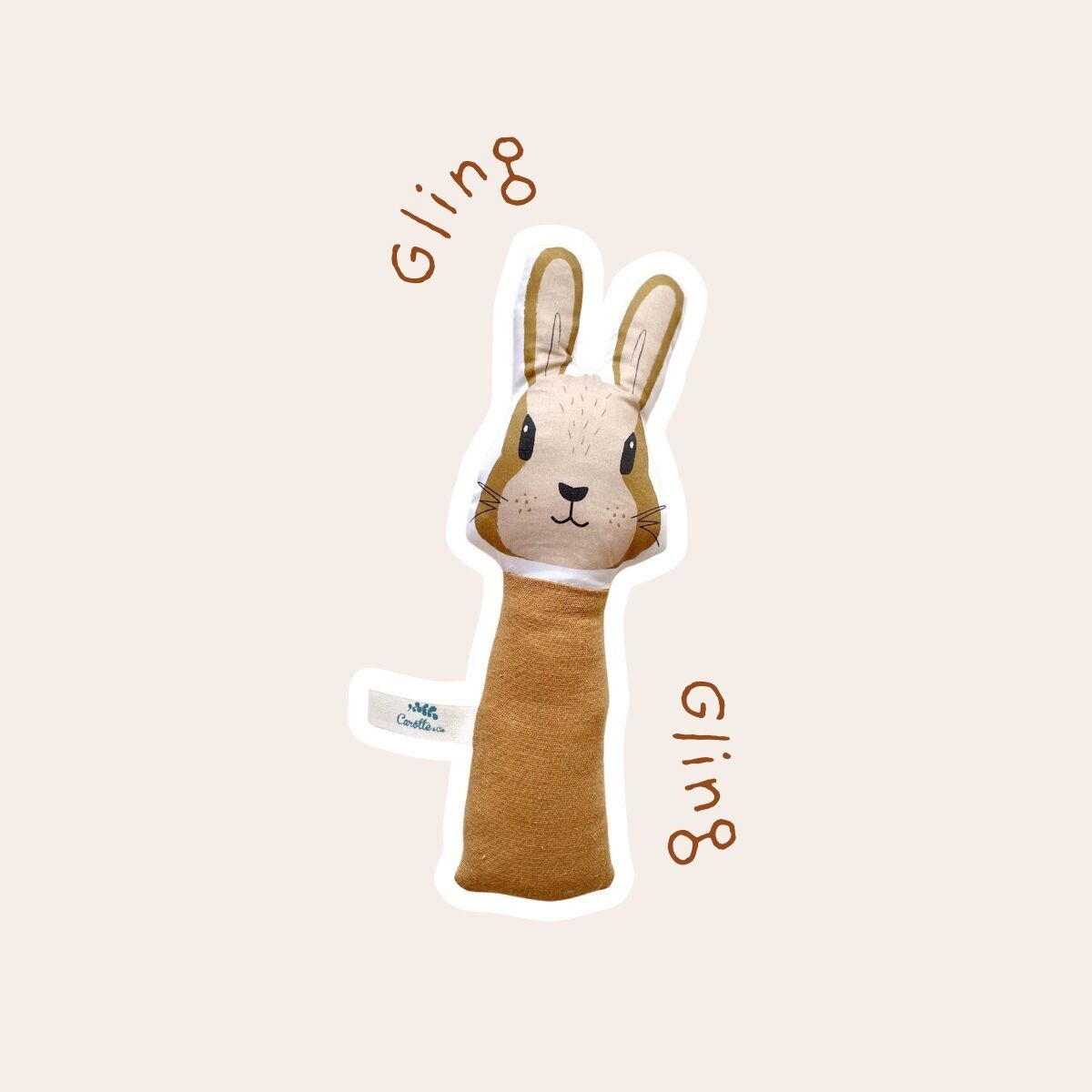 Hochet Gling-Gling Lapin camel - Edition limitée !