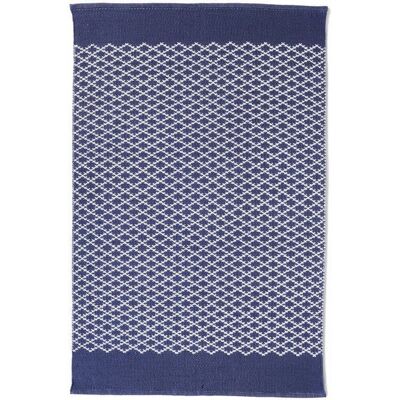 Tappeto a traliccio intrecciato Hug Rug blu navy