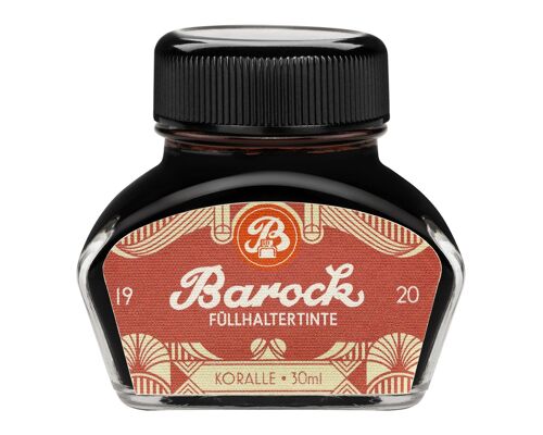 Barock 1920 Schreibtinte Koralle, Füllertinte im 30 ml Tintenglas