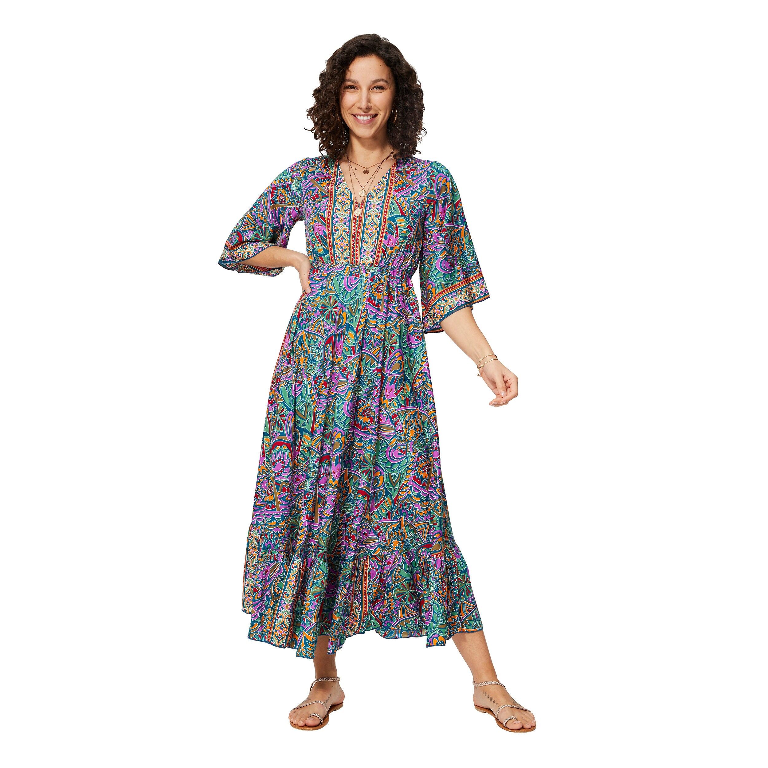 LANGES SOMMERKLEID 3/4 ÄRMEL MBM0004C