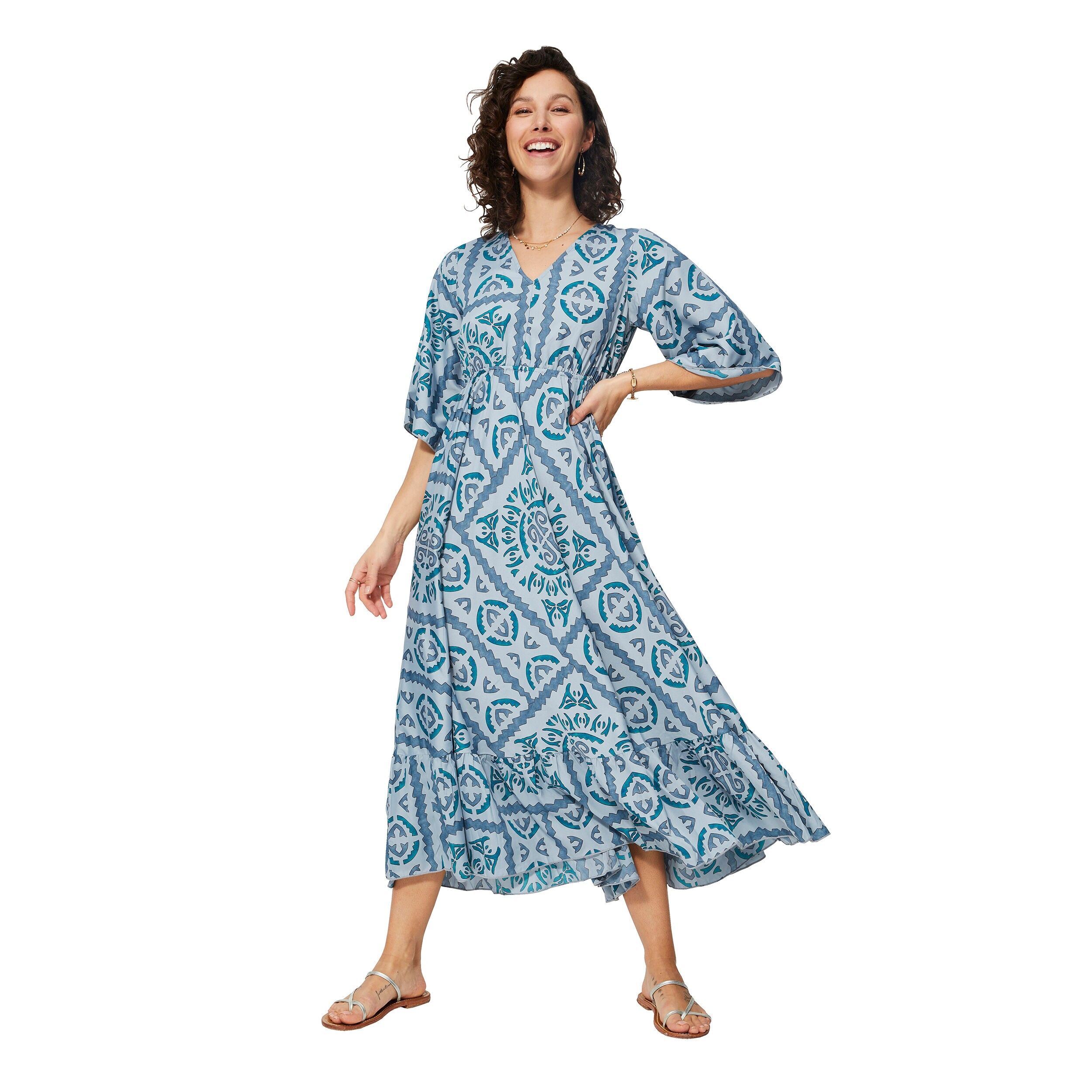 LANGES SOMMERKLEID 3/4 ÄRMEL MBM0004F