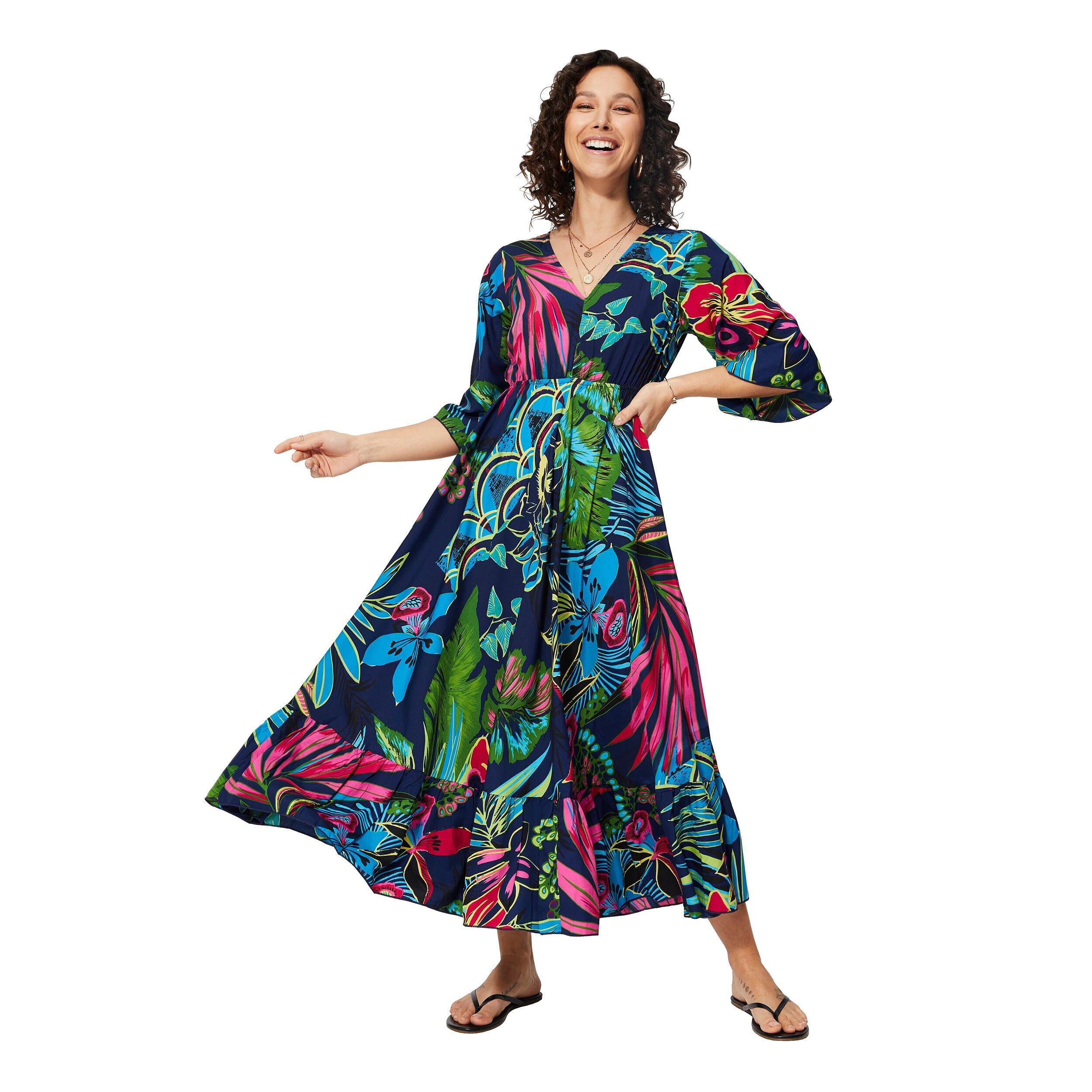 LANGES SOMMERKLEID 3/4 ÄRMEL MBM0004H