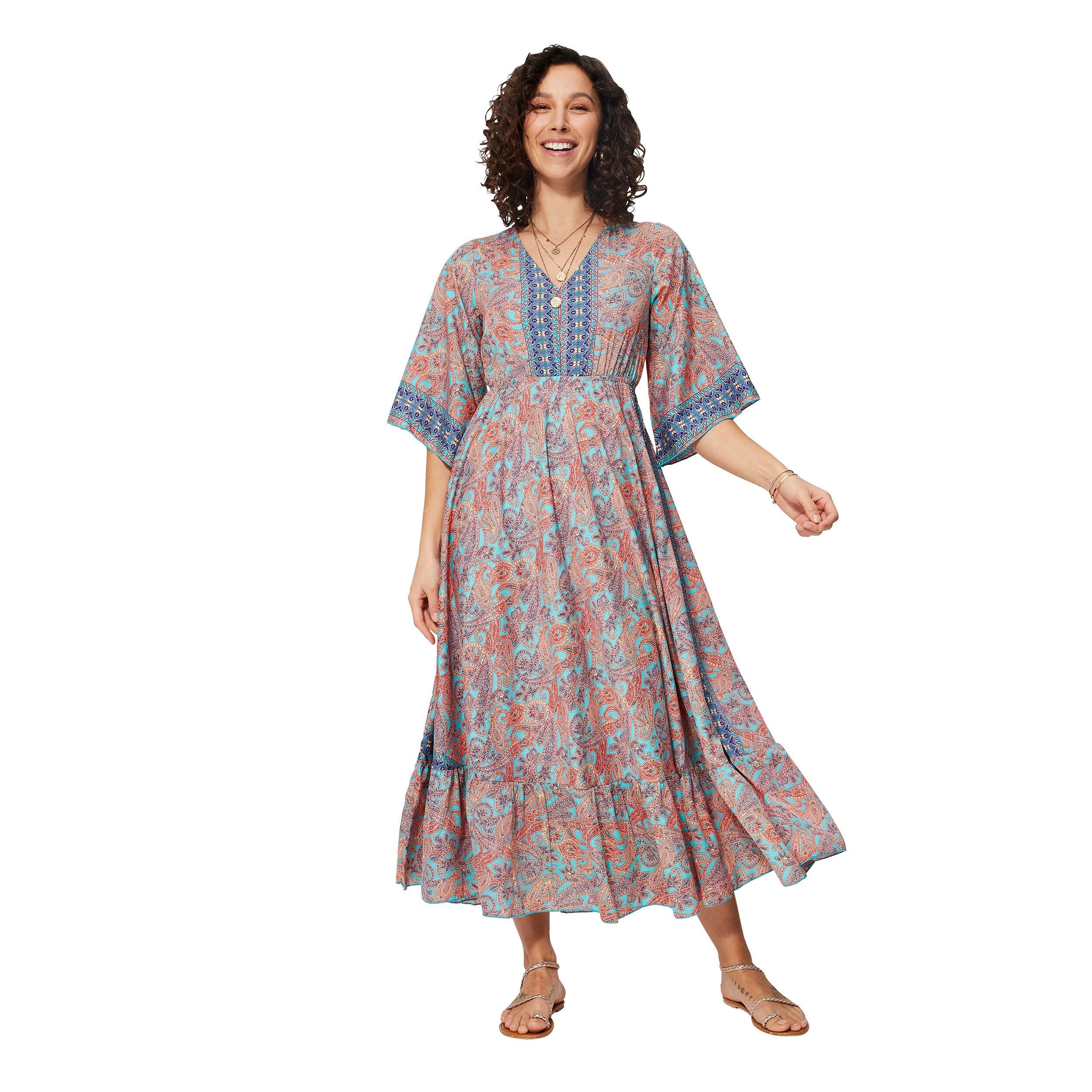 LANGES SOMMERKLEID 3/4 ÄRMEL MBM0004O