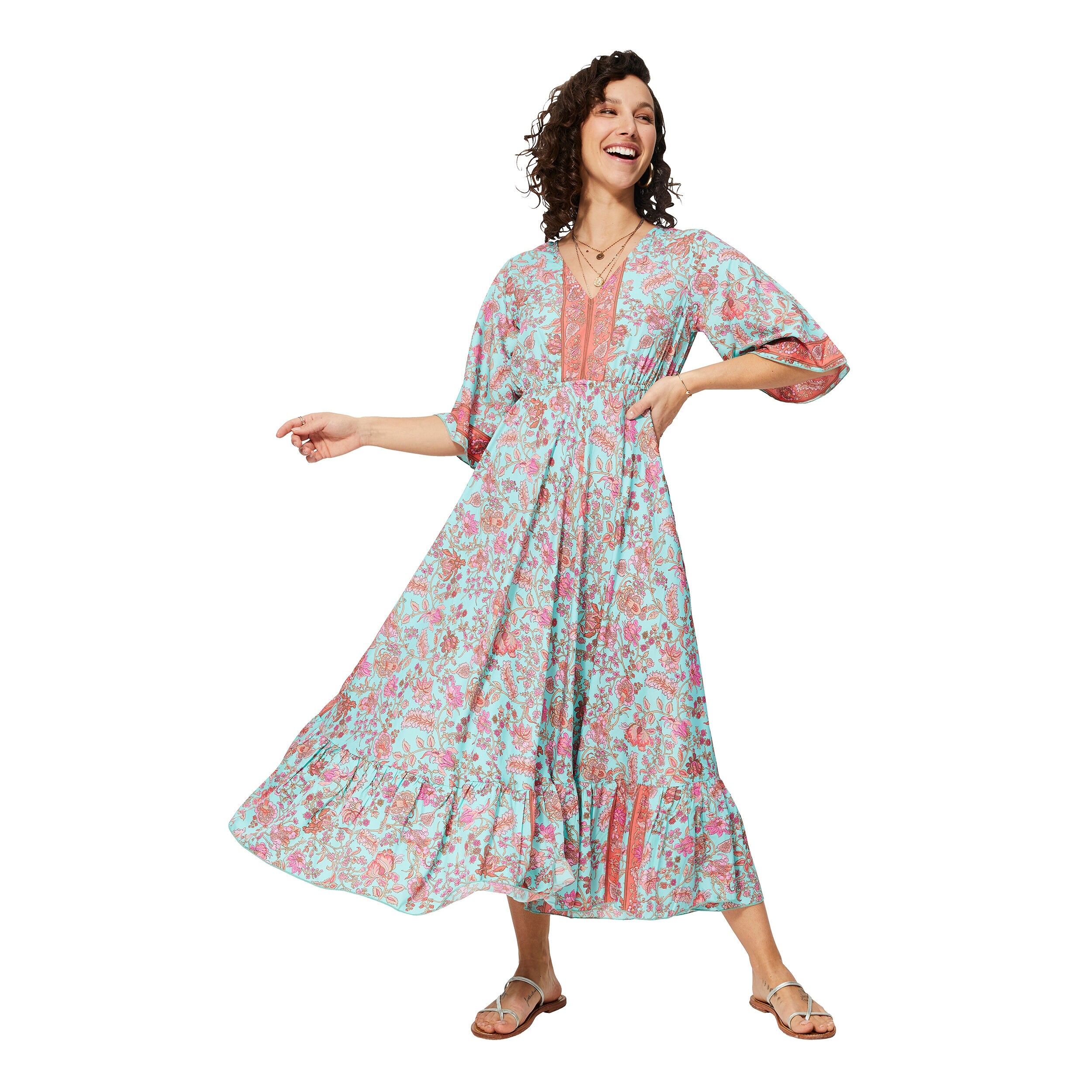 LANGES SOMMERKLEID 3/4 ÄRMEL MBM0004S