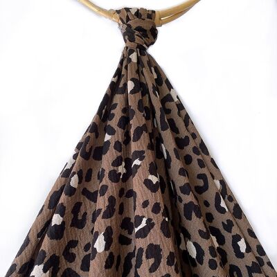 Tejido de viscosa flameada con estampado de leopardo MARA – Impreso en Francia