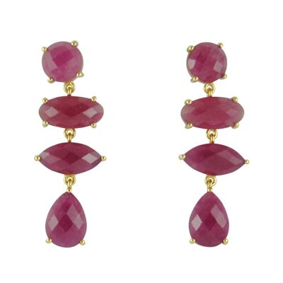 Pendientes stone paradise cuarzo fuscia