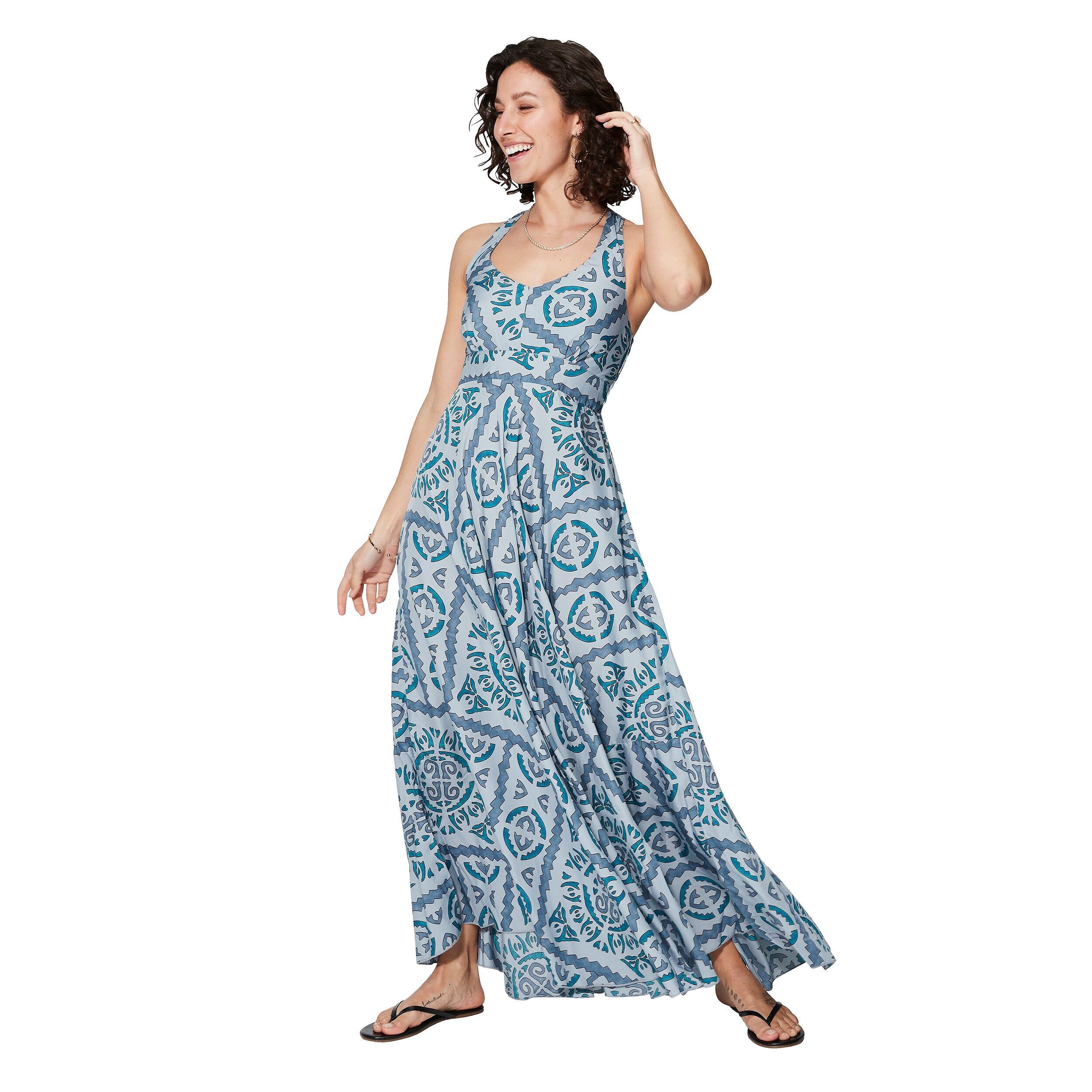 LANGES ÄRMELLOSES SOMMERKLEID MBM0006D