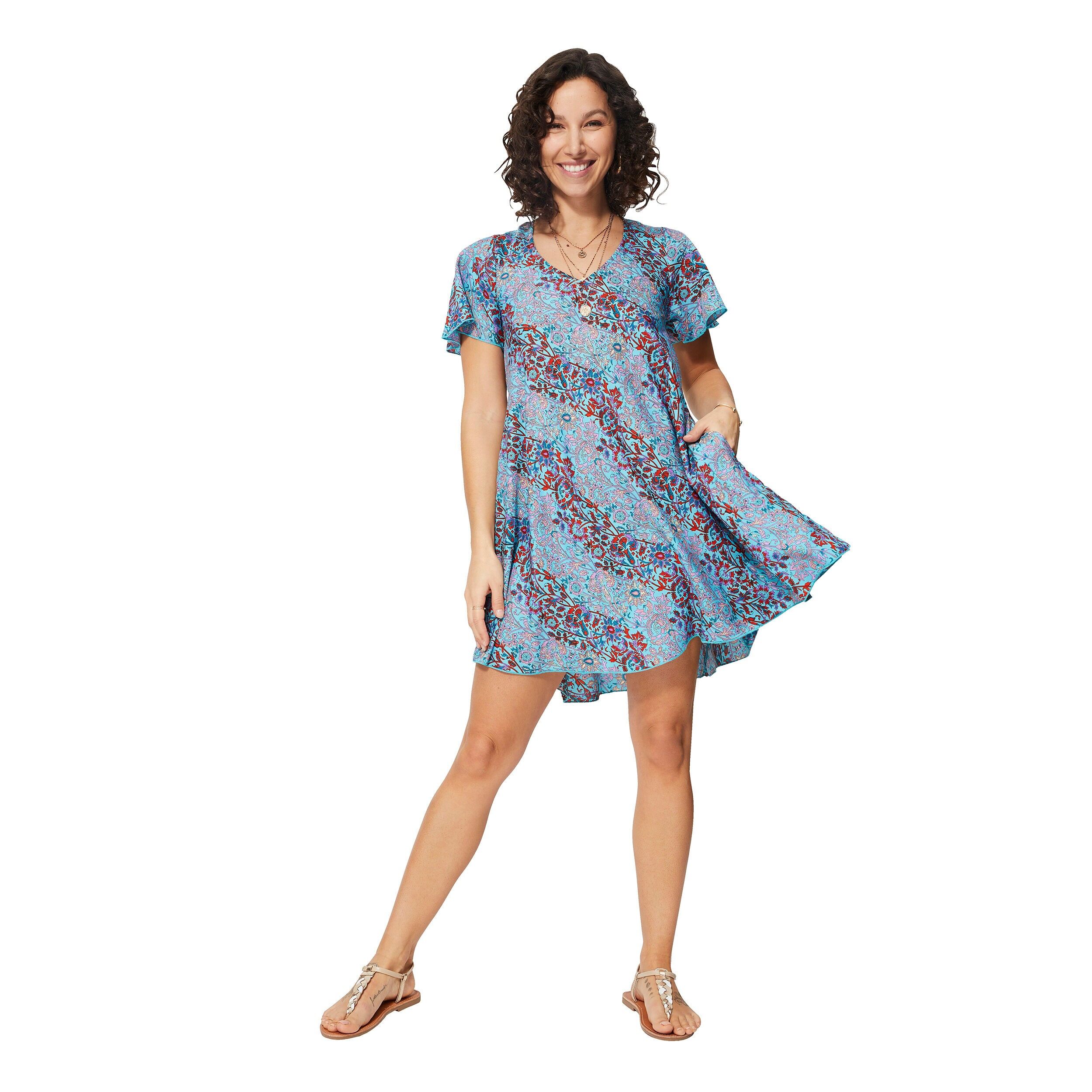 SHORT SLEEVE SHORT SUMMER DRESS MBR0051K