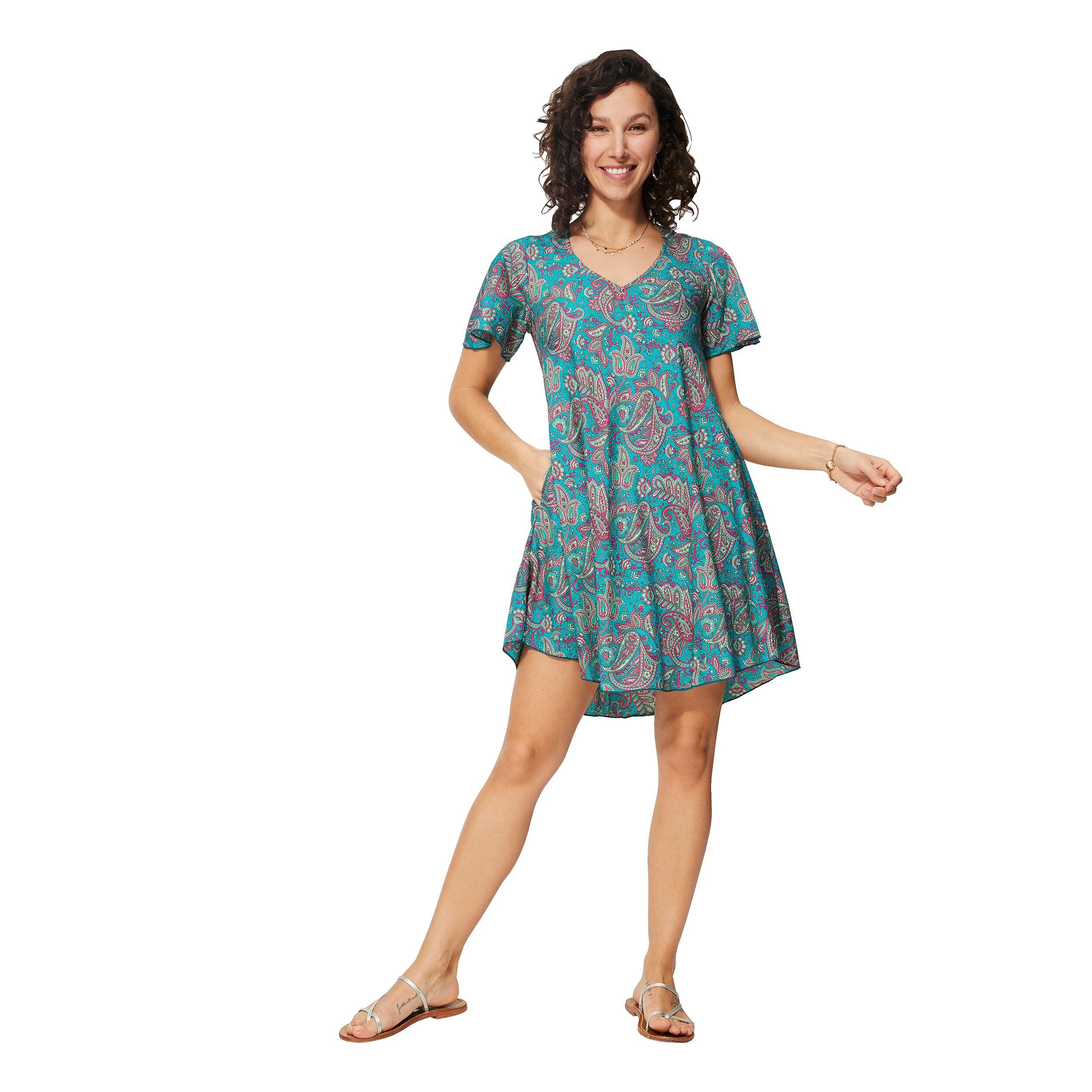 KURZES ÄRMELIGES KURZES SOMMERKLEID MBR0051N