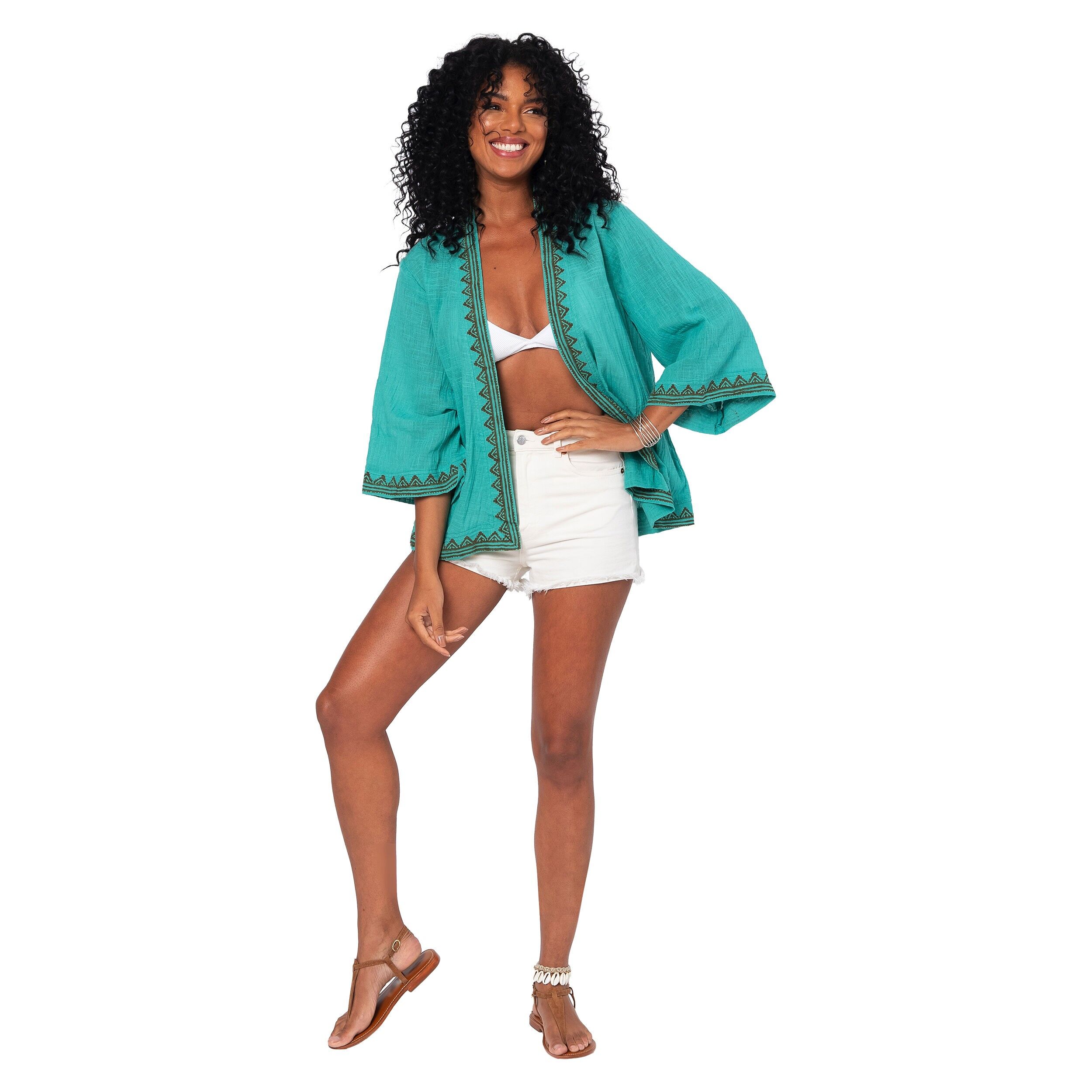 Kurzer Sommerkimono mit 3/4-Ärmeln MBKIM3000A