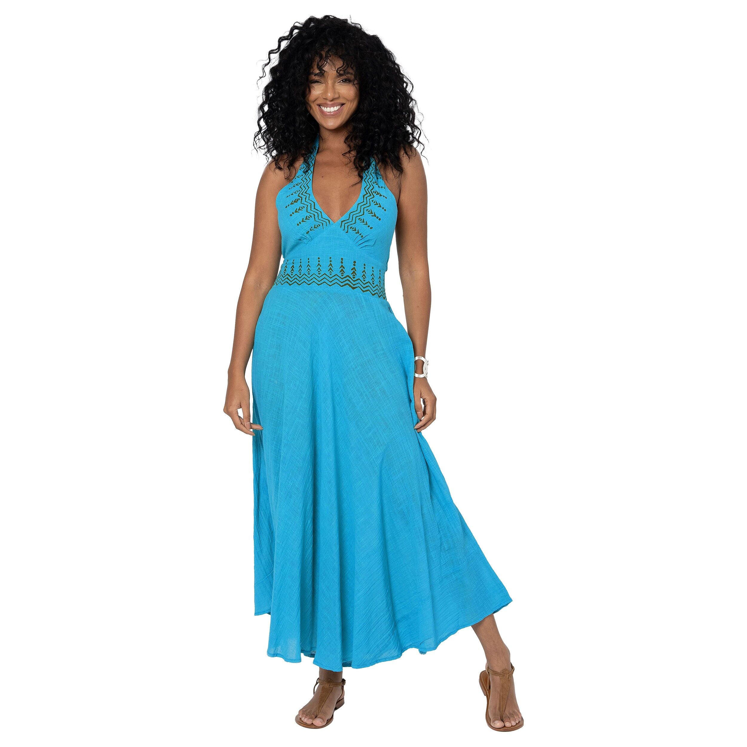 LANGES ÄRMELLOSES SOMMERKLEID MBM3007D