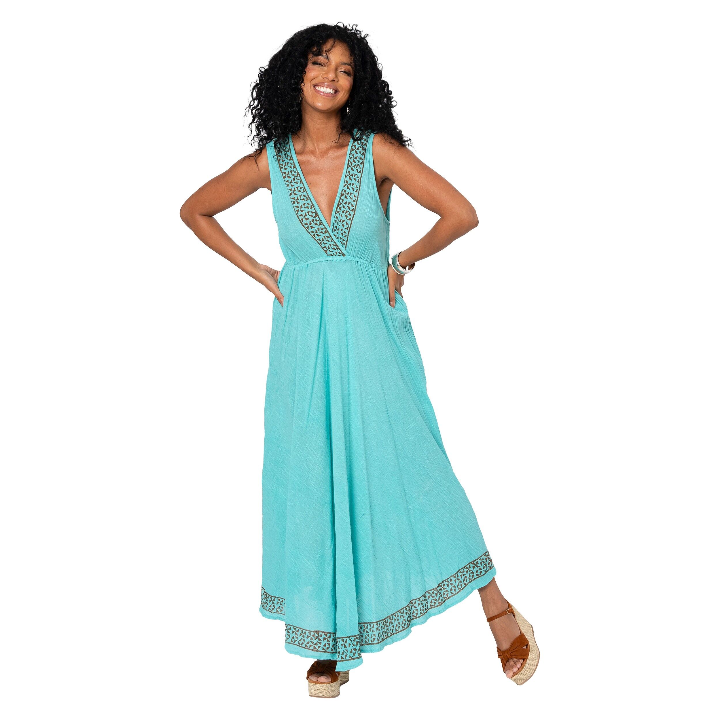 LANGES ÄRMELLOSES SOMMERKLEID MBM3012D