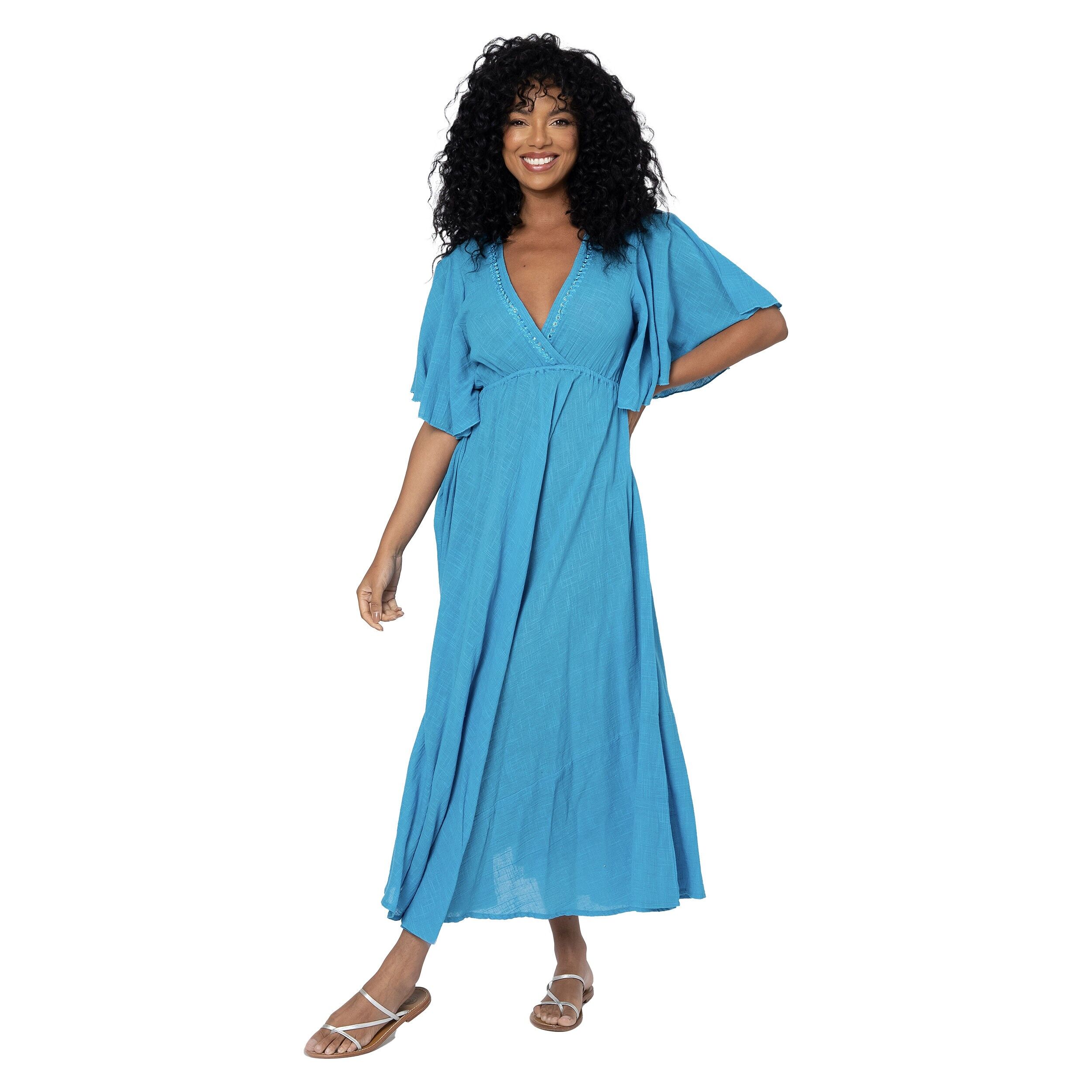 LANGES SOMMERKLEID MIT KURZEN ÄRMELN MBM3013E