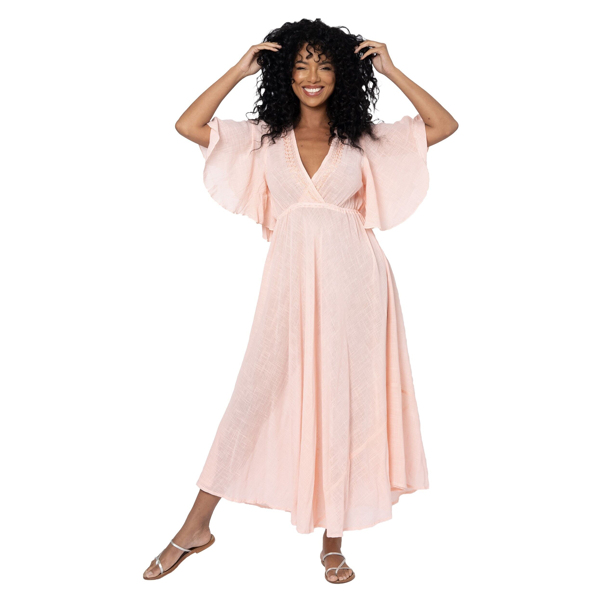 LANGES SOMMERKLEID MIT KURZEN ÄRMELN MBM3014E