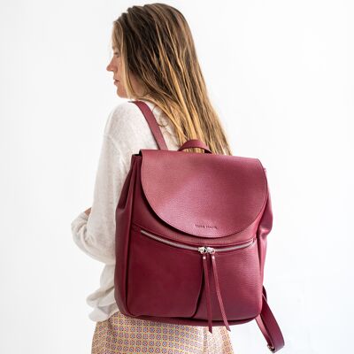 SHE the burgundy leather backpack