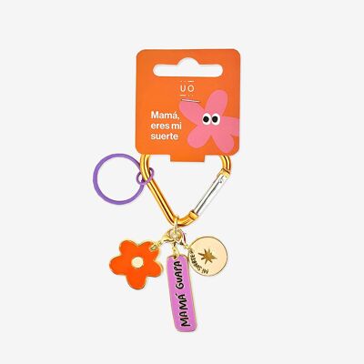 "Mom, my luck" metal keychain