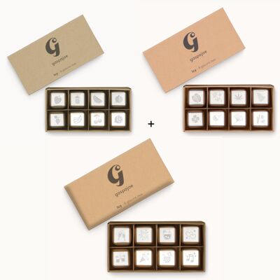 3 cajas de 8 cubitos de hielo Gaspajoe de acero inoxidable grabados