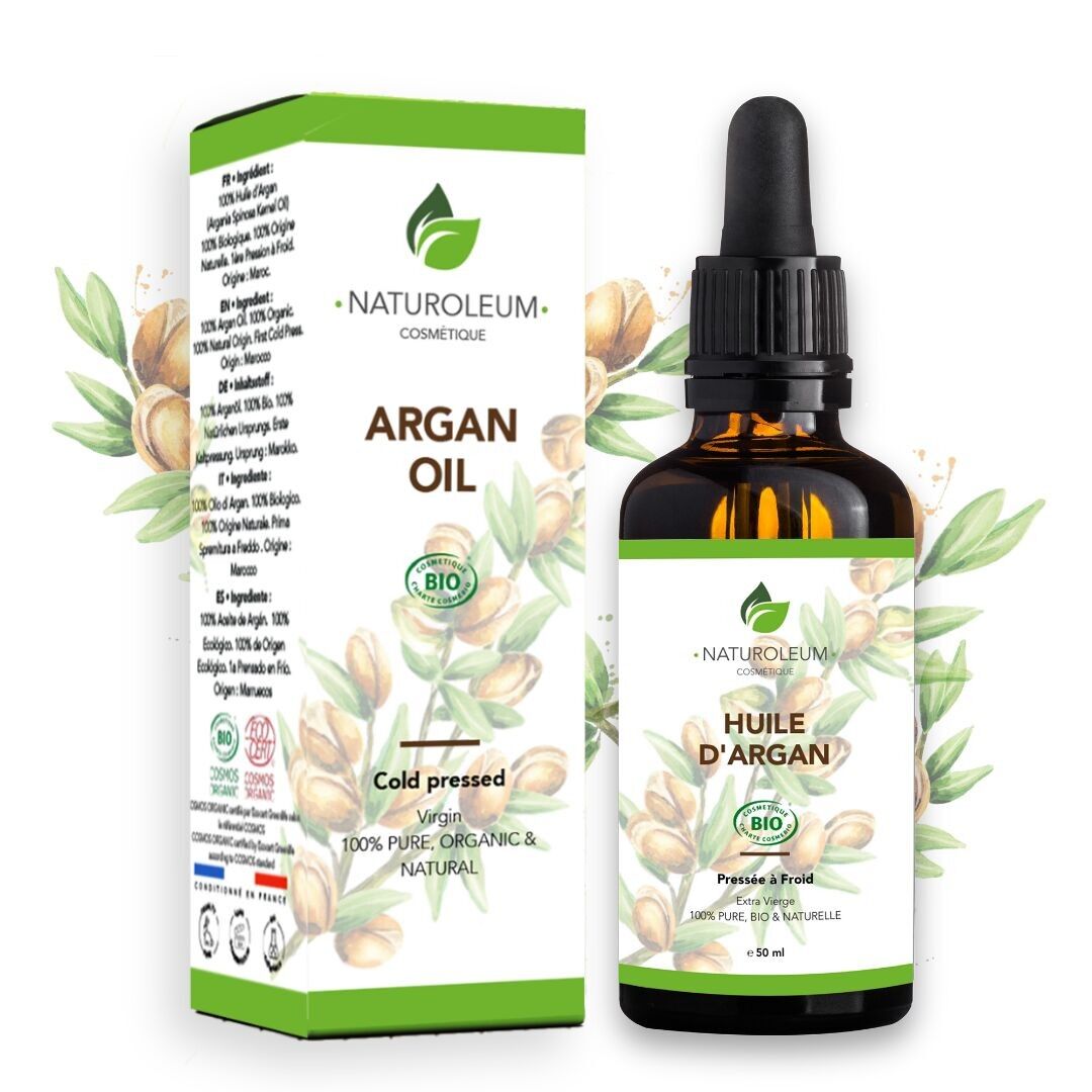 Trésor du Maroc - Olio di Argan Biologico 100% Puro Spremuto a Freddo - Viso, Corpo, Capelli - Anti-età, Rigenerante, Abbellente - Pipetta - 50 ml - Prodotto in Francia