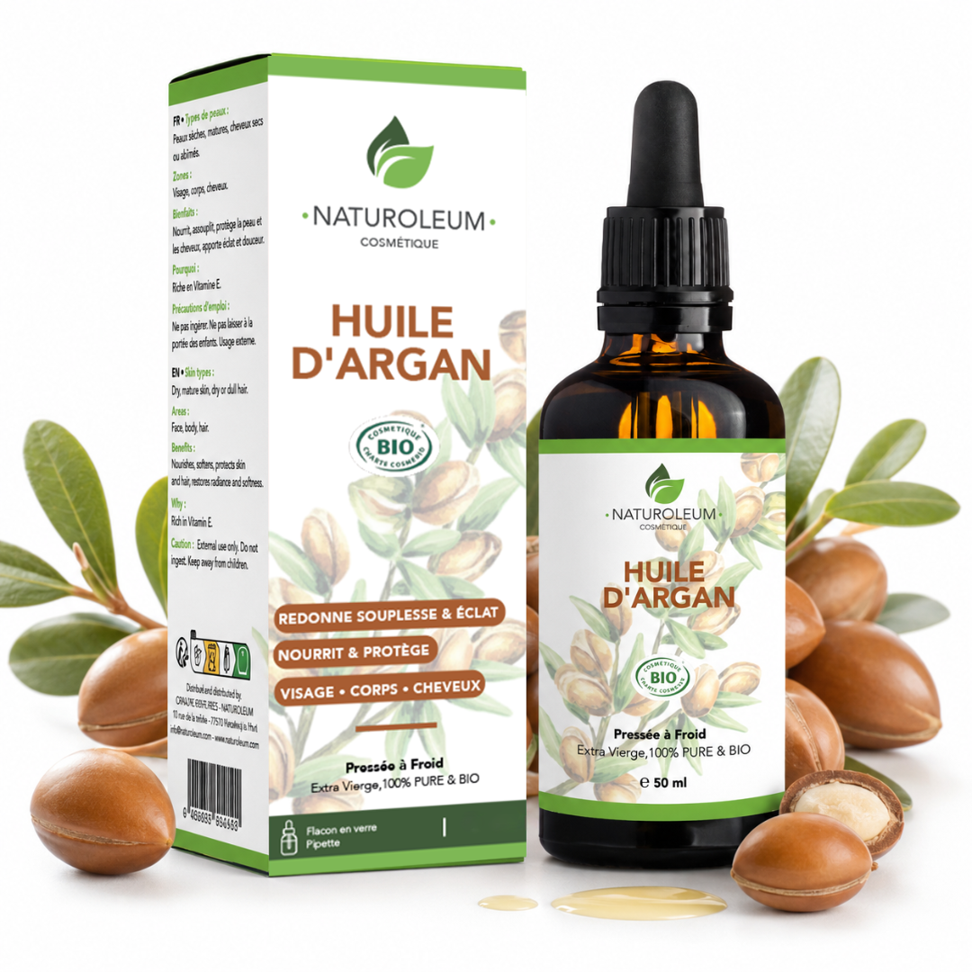 Trésor du Maroc - 100% Pure Cold Pressed Organic Argan Oil - Face, Body, Hair - Anti-aging, Restorative, Beautifying - Pipette - 50 ml - Made in France