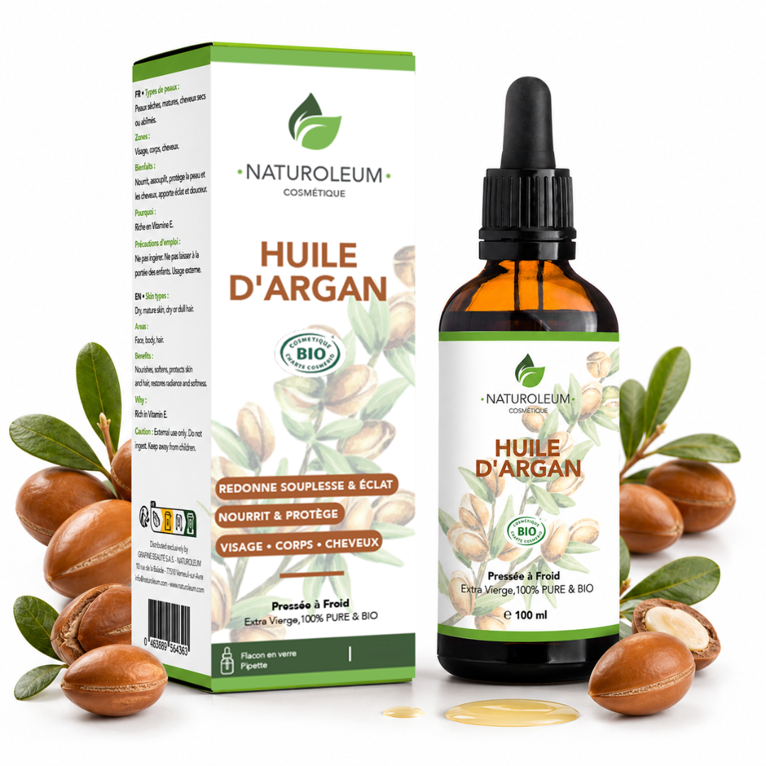 Trésor du Maroc - 100% Pure Cold Pressed Organic Argan Oil - Face, Body, Hair - Anti-aging, Restorative, Beautifying - Pipette - 100 ml - Made in France