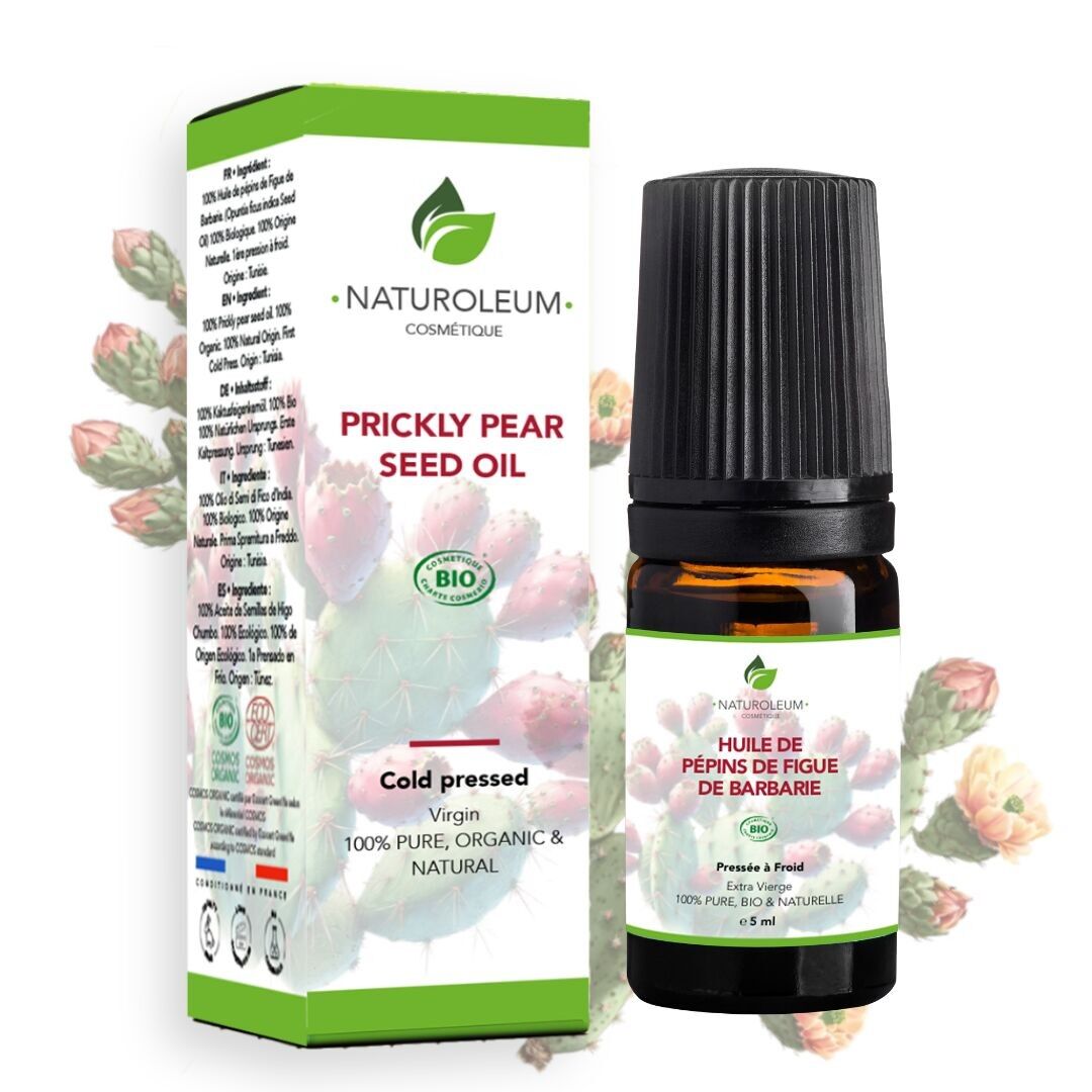 Élixir d’Exception – Huile de Pépins de Figue de Barbarie Bio 100% Pure Pressée à Froid – Anti-âge, Anti-cernes, Régénérante – Roller - 5 ml  – Fabriquée en France