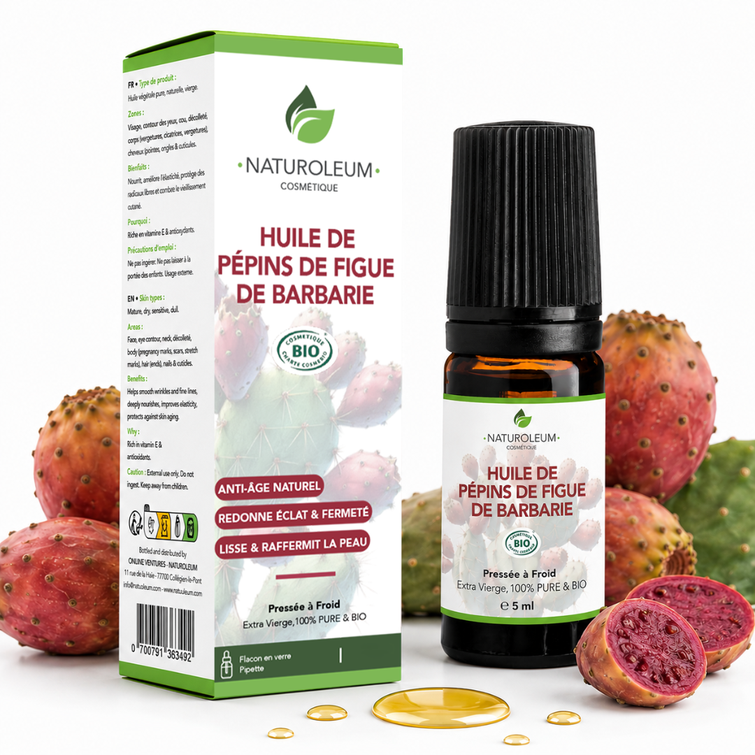 Elixir d’Exception – 100% Pure Cold Pressed Organic Prickly Pear Seed Oil – Anti-aging, Anti-dark circles, Regenerating – Roller – 5 ml – Made in France