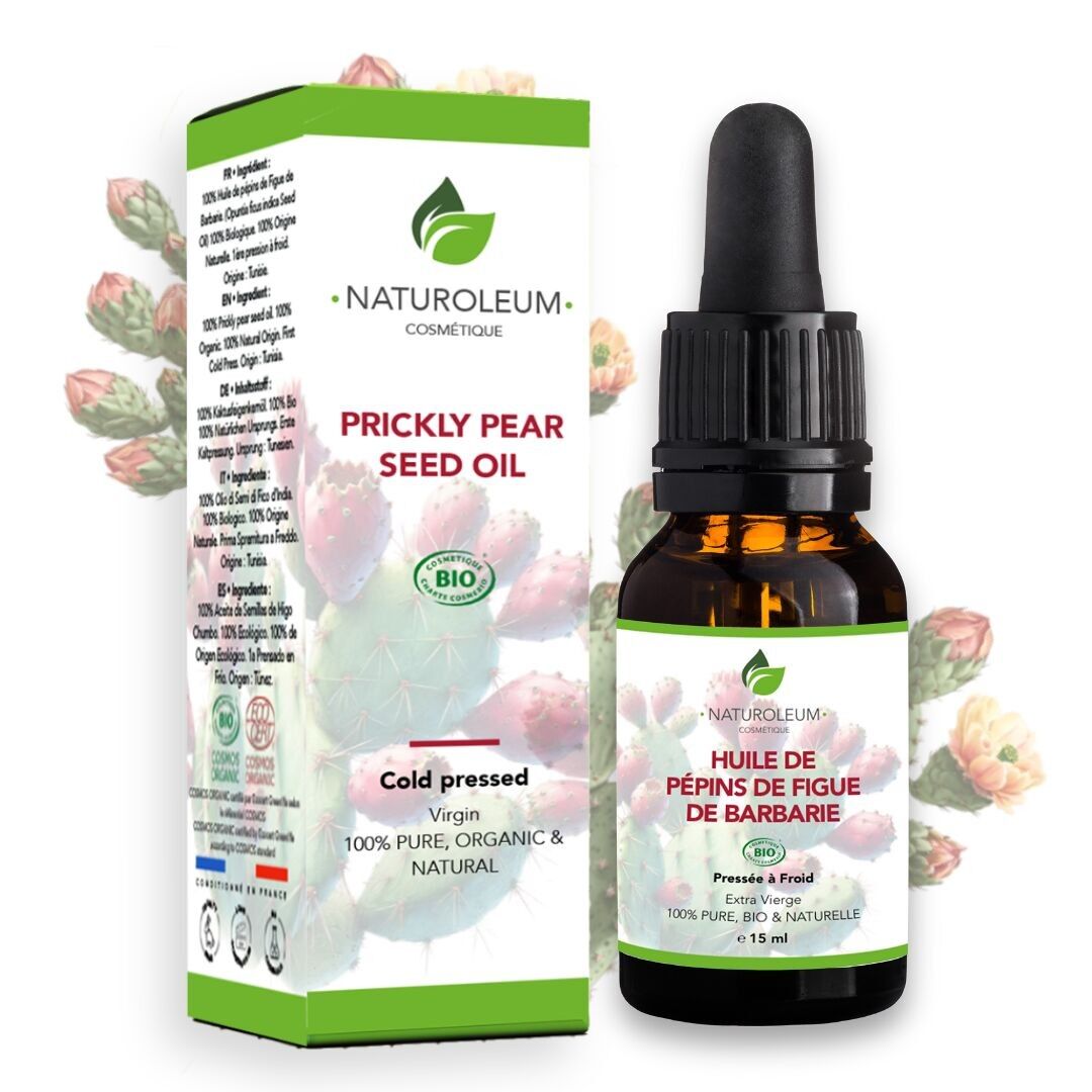 Élixir d’Exception – Huile de Pépins de Figue de Barbarie Bio 100% Pure Pressée à Froid – Anti-âge, Anti-cernes, Régénérante – Pipette - 15 ml  – Fabriquée en France