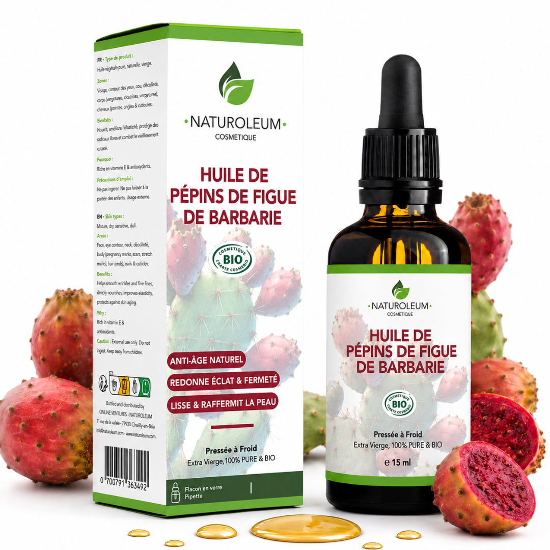 Elixir d’Exception – 100% Pure Cold Pressed Organic Prickly Pear Seed Oil – Anti-aging, Anti-dark circles, Regenerating – Pipette - 15 ml – Made in France