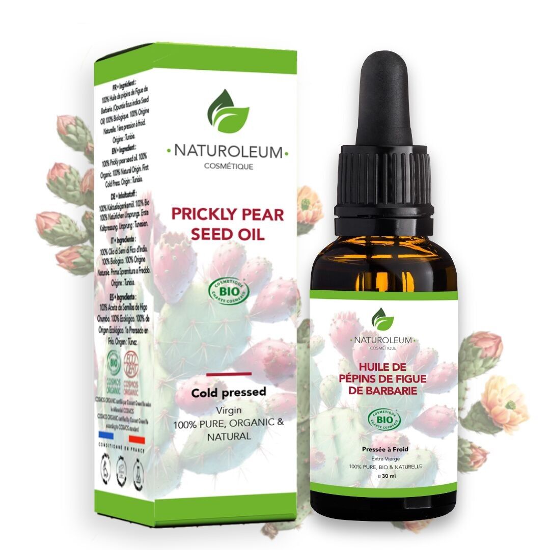 Élixir d’Exception – Huile de Pépins de Figue de Barbarie Bio 100% Pure Pressée à Froid – Anti-âge, Anti-cernes, Régénérante – Pipette - 30 ml  – Fabriquée en France