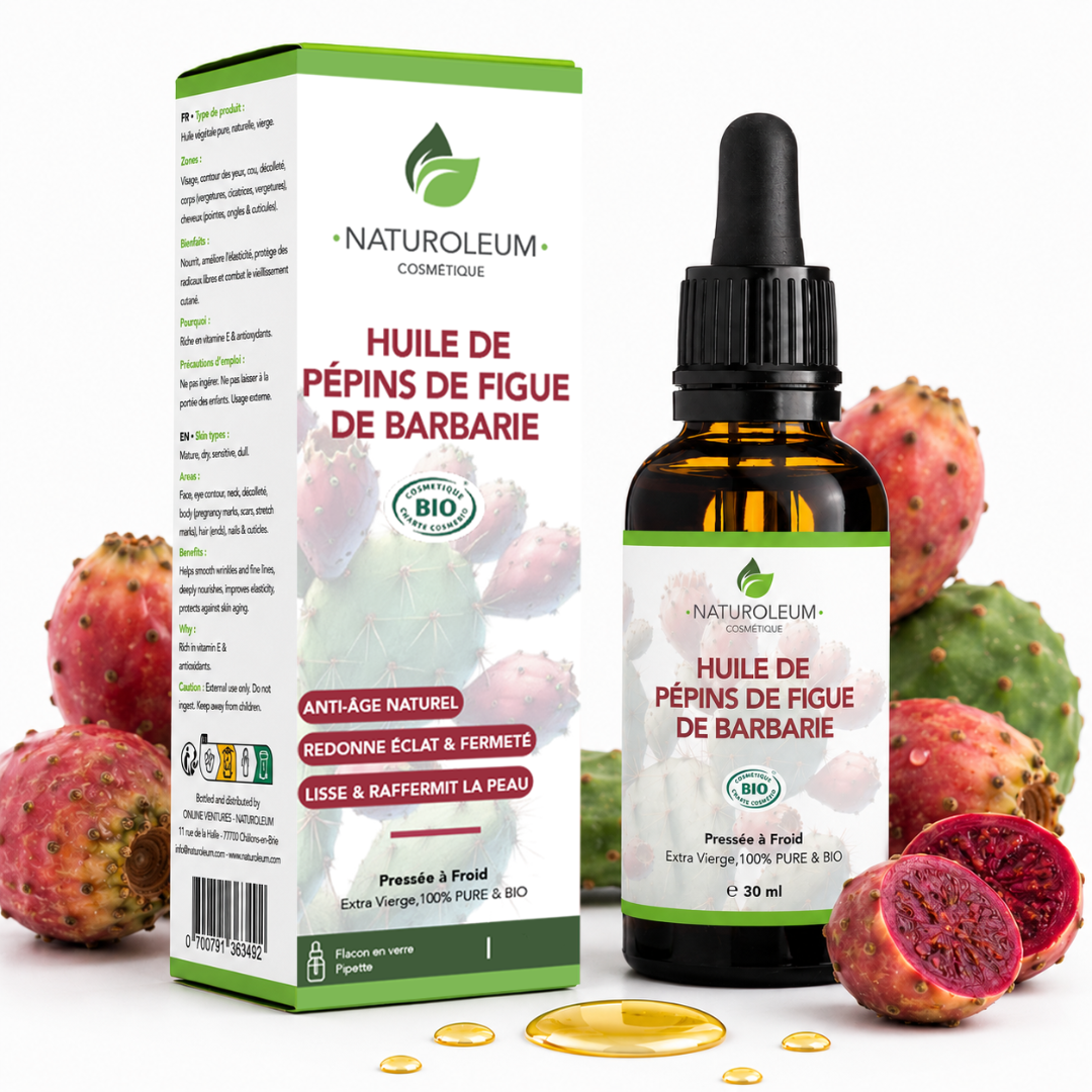 Elixir d’Exception – 100% Pure Cold-Pressed Organic Prickly Pear Seed Oil – Anti-aging, Anti-dark circles, Regenerating – Pipette - 30 ml – Made in France