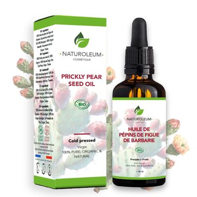 Elixir d’Exception – 100% Pure Cold Pressed Organic Prickly Pear Seed Oil – Anti-aging, Anti-dark circles, Regenerating – Pipette - 50 ml – Made in France