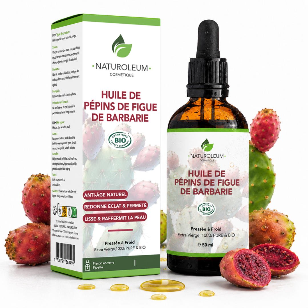 Elixir d’Exception – 100% Pure Cold Pressed Organic Prickly Pear Seed Oil – Anti-aging, Anti-dark circles, Regenerating – Pipette - 50 ml – Made in France