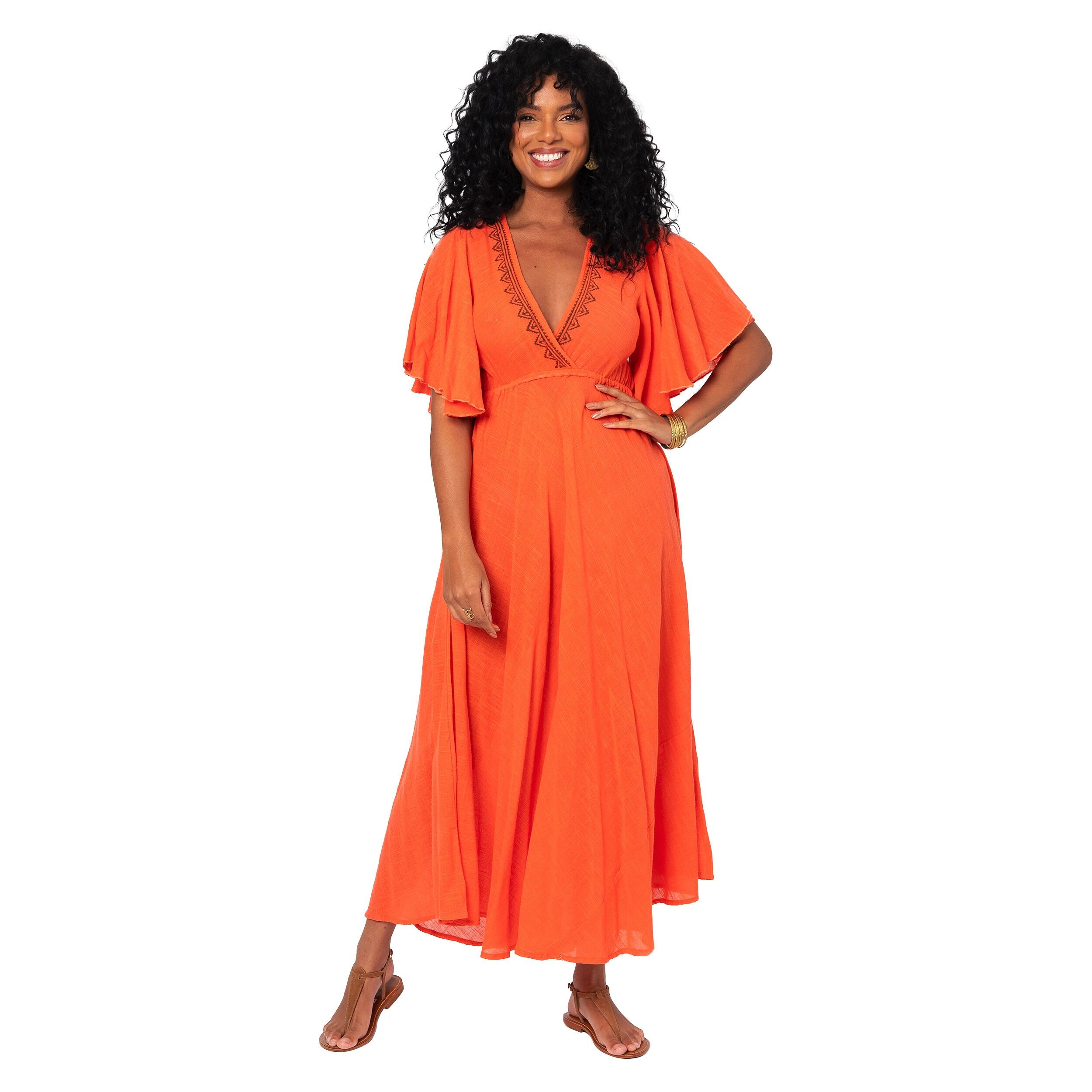 LANGES SOMMERKLEID MIT KURZEN ÄRMELN MBM3015D