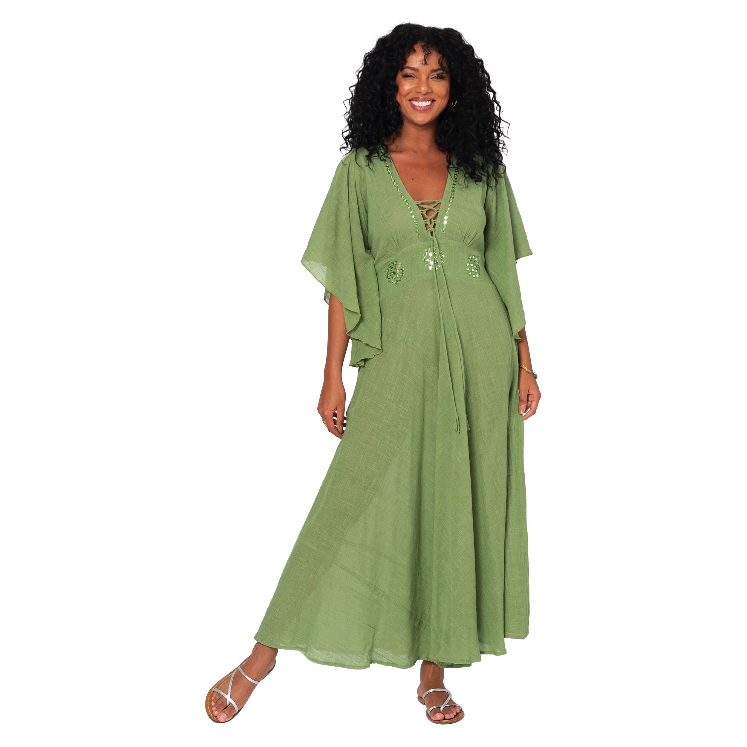 LANGES SOMMERKLEID MIT KURZEN ÄRMELN MBM3016D