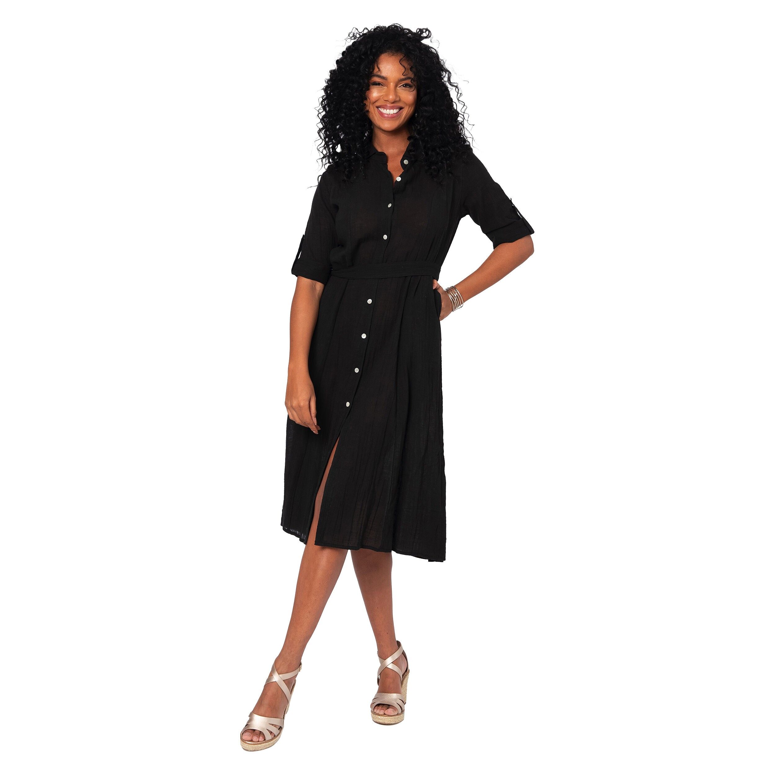 KURZÄRMELIGES MITTELLANGES SOMMERKLEID MBM3018E