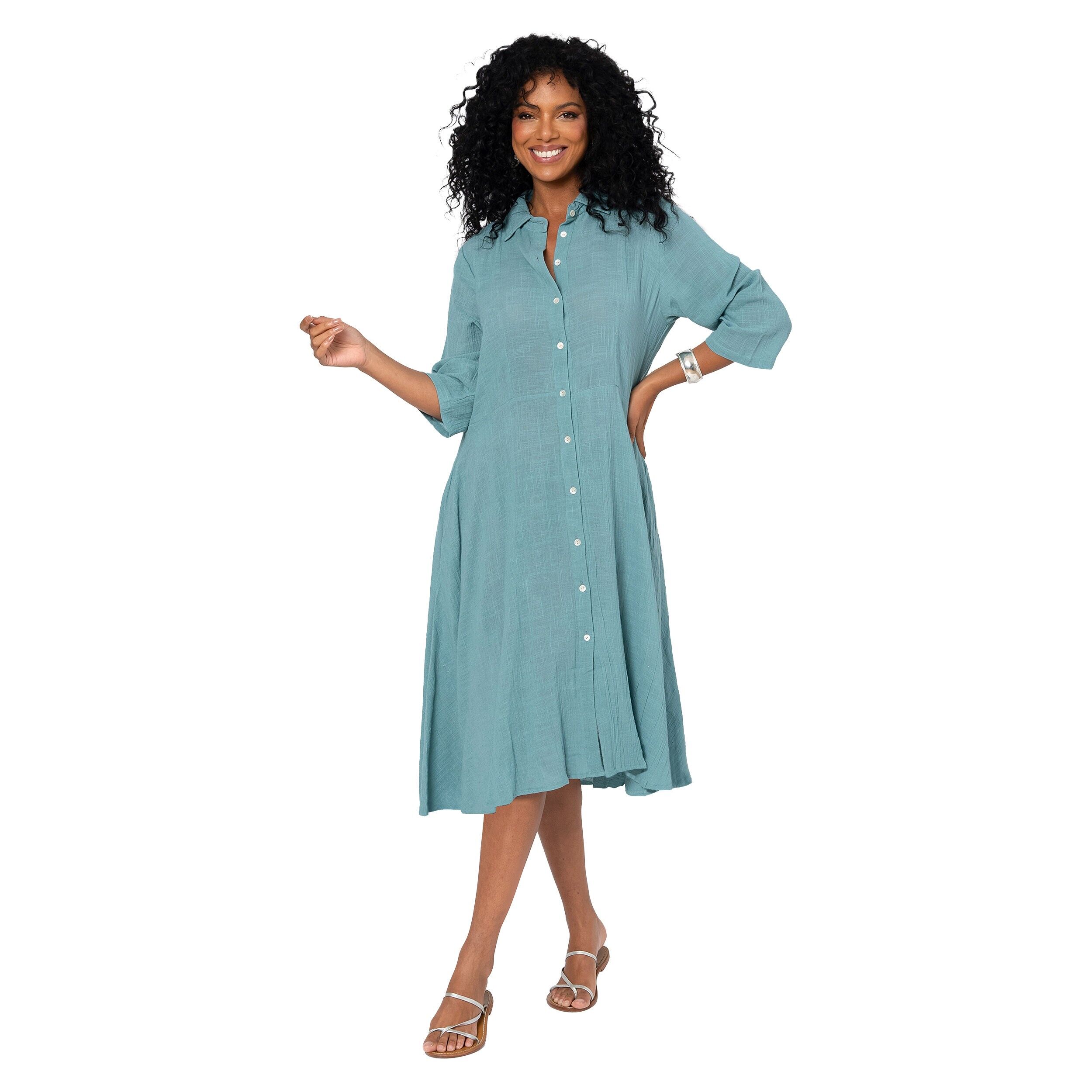 MITTELLANGES SOMMERKLEID MIT 3/4-ÄRMELN MBM3019B