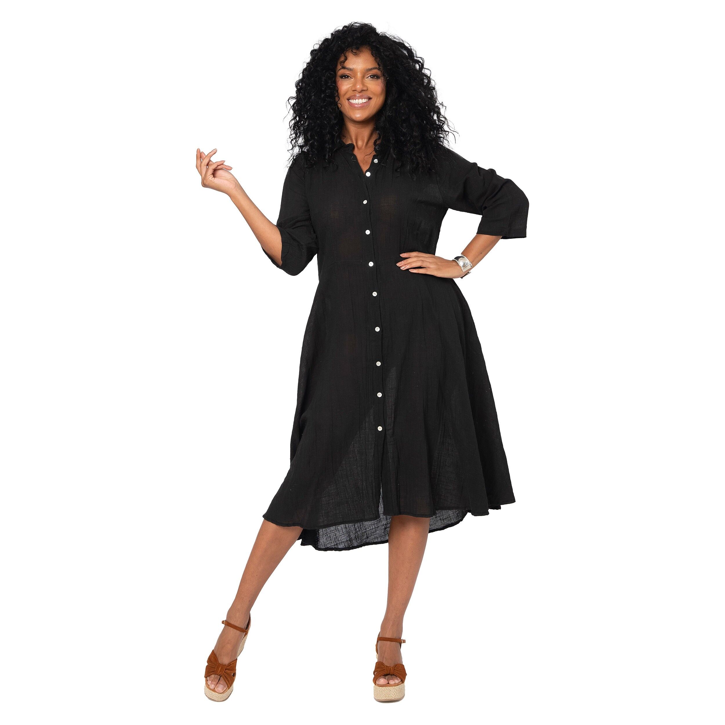 MITTELLANGES SOMMERKLEID MIT 3/4-ÄRMELN MBM3019F